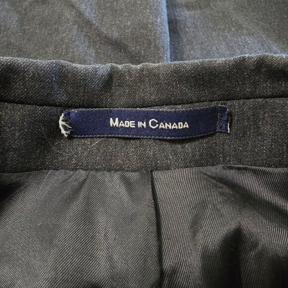 Chaps Ralph Lauren Vintage 90s Charcoal Gray Wool Single Breasted Blazer Sz 44R - Picture 8 of 14